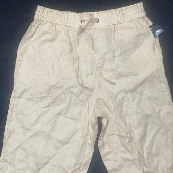 New Guess Marciano Darby Linen Pants Wide Leg Drawstring M - Picture 6 of 10